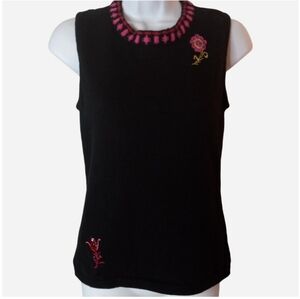 Vintage Storybook Knits Embellished Florals Sweater Top